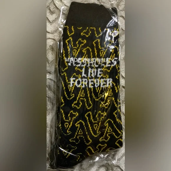 New ALF - Assholes Live Forever - Socks - Black n Yellow - Picture 2 of 3